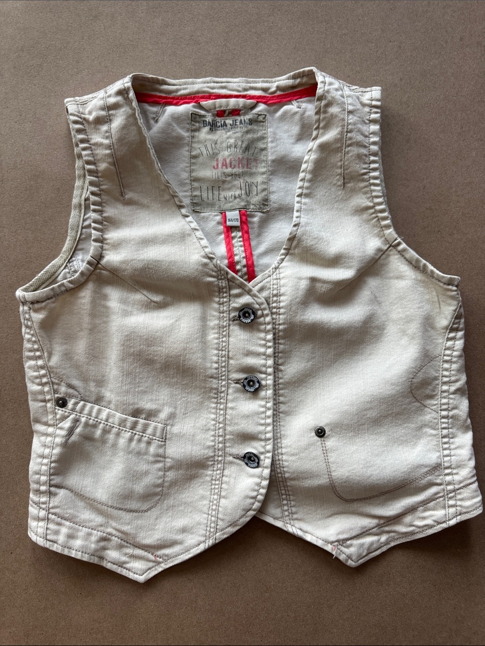 Little Joy Cream Girls' Vest by Garcia Jeans
